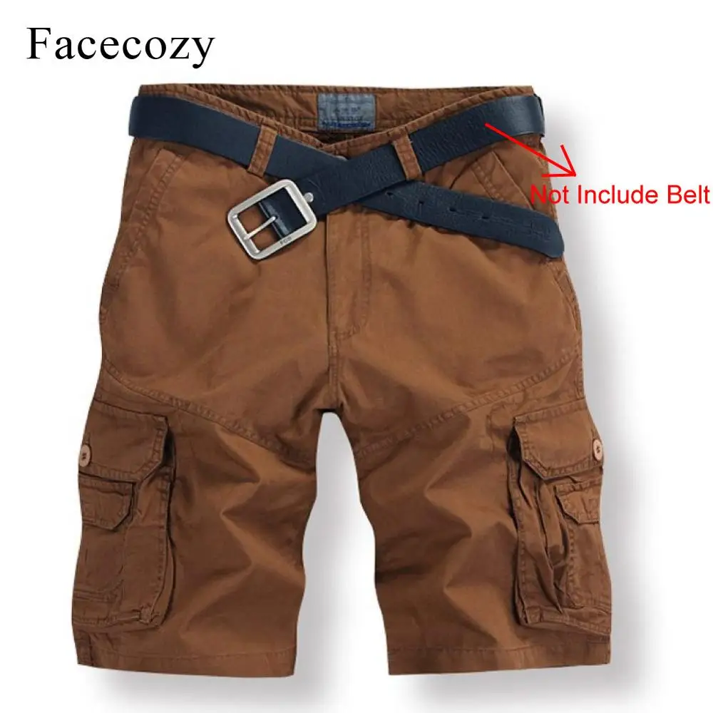 Coffee Facecozy мужские летние камуфляжные спортивные шорты, мужские тактические военные шорты для рыбалки с несколькими карманами - Цвет: Coffee