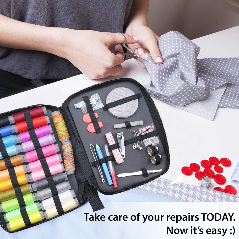 97 шт., набор для шитья, многофункциональная дорожная швейная коробка, сумка для хранения ниток, тканевый набор для шитья, подарок на день матери