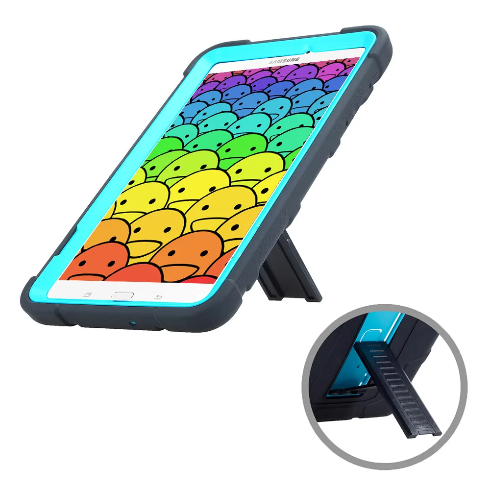 Для Samsung Galaxy Tab E 8,0 SM-T377 T375 для тяжелых условий эксплуатации чехол для планшета с детьми противоударный силиконовый+ поликарбонатный чехол w/с откидной ножкой-опорой