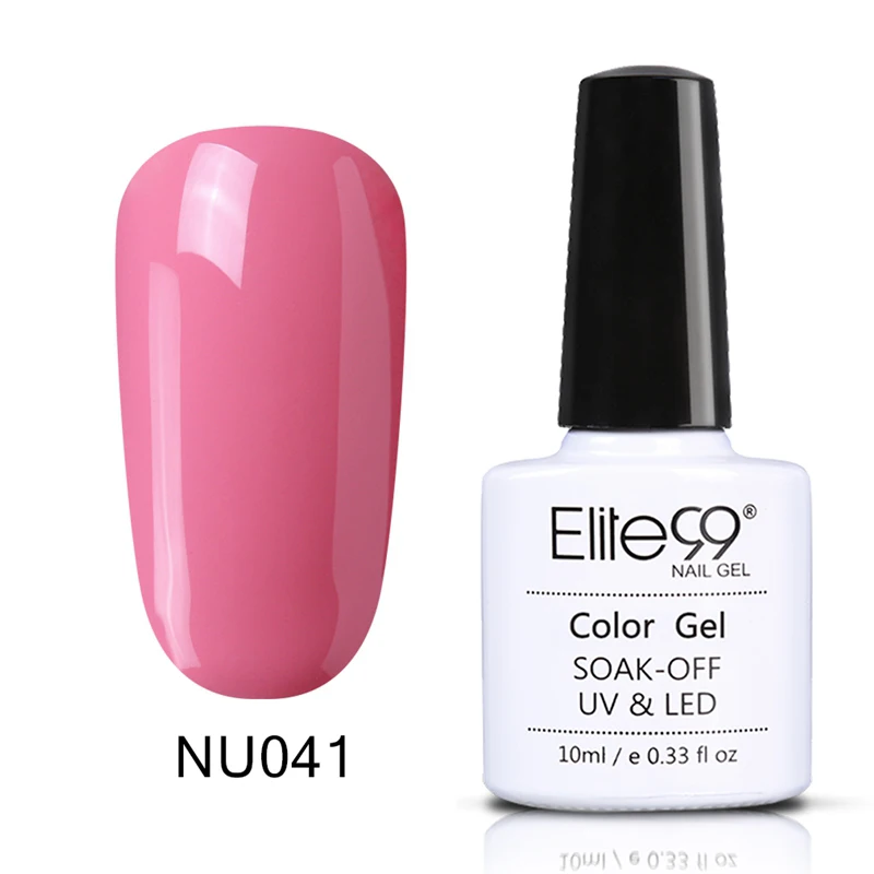 NU041 Elite99 10 мл 48 твердых телесных цветов, модный УФ-гель для ногтей, замачиваемый, Полупостоянный светодиодный лак для ногтей - Цвет: NU041