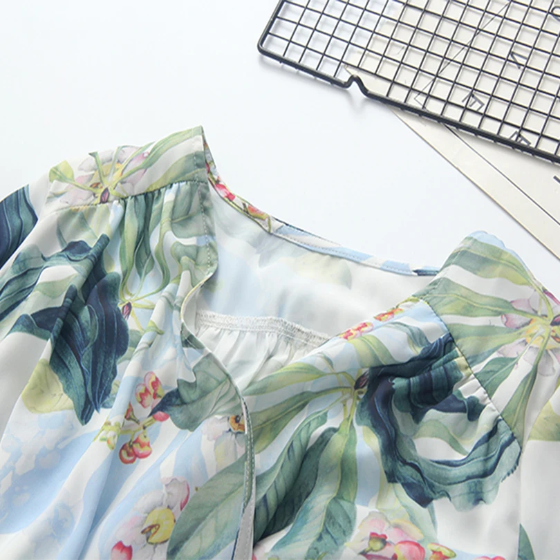 Arvinxia Sexy Hot Sales Ruffles Deep V Neck Woman Bodysuits Chic Flare Sleeves Women Rompers Fashion Floral Print Lady Jumpsuits | Женская