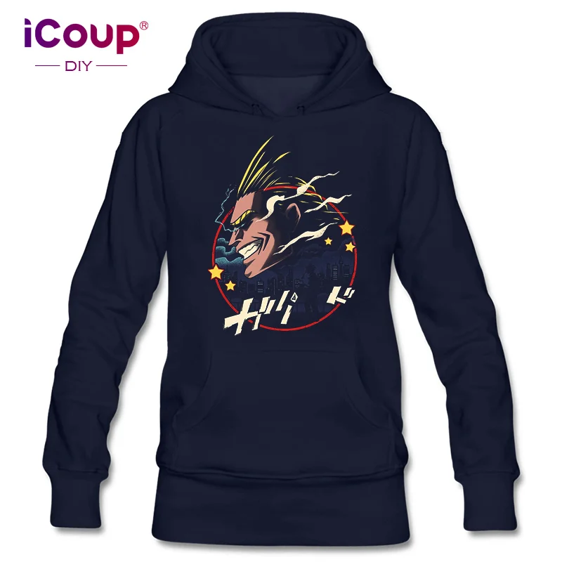 Женская толстовка с капюшоном iCoup пуловер надписью My Hero academic Symbol Of Peace All Might |