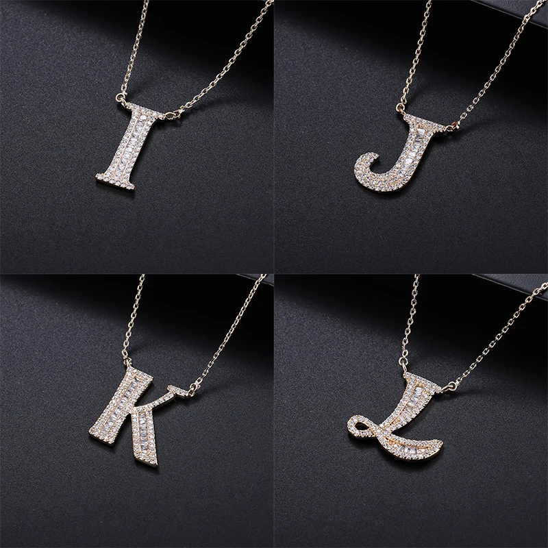 YANMEI Gold Alphabet Letter A To Z Pendant Chain Necklace For Women Hot Sale Cubic Zircon Necklaces Jewelry YMD1227 | Украшения и