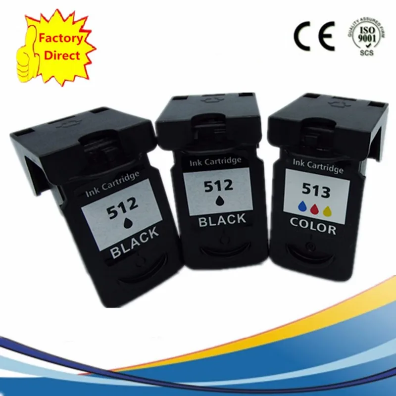 PG-512 XL PG512 PG 512 CL-513 CL513 CL 513 картриджи с чернилами восстановленные Pixma IP2700 IP2702 MP240 MP250 MP252 MP260 - Цвет: 1SET 1BK