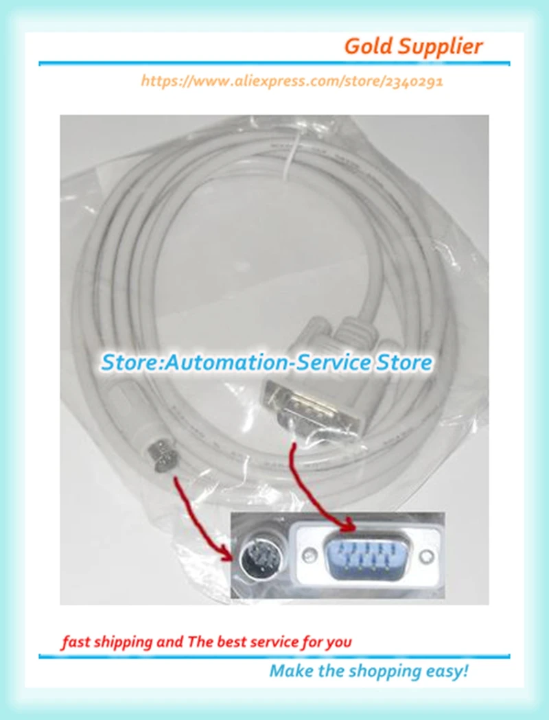 

GT01-C30R4-8P Used For GS2107 GS2110 Communicate With FX3U/3GA/3SA PLC Cable New