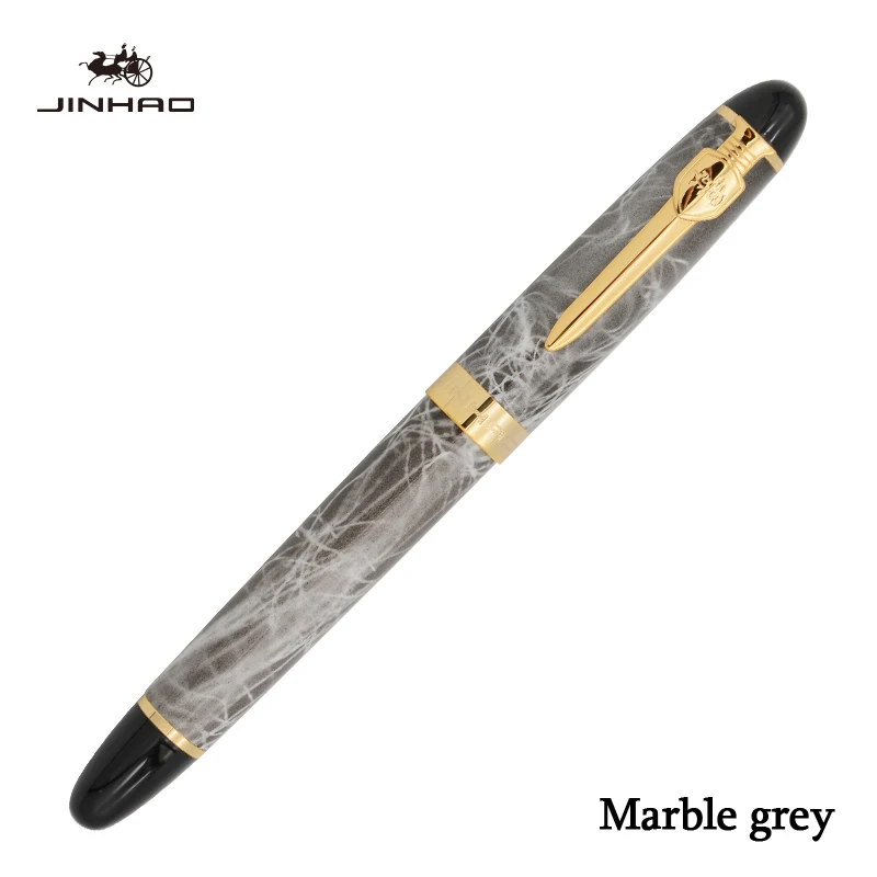 Marble gray Стиль, роскошная Подарочная коробка, леопардовая зеленая авторучка, полностью металлический зажим, чернильная ручка JINHAO caneta tinteiro - Цвет: Marble gray