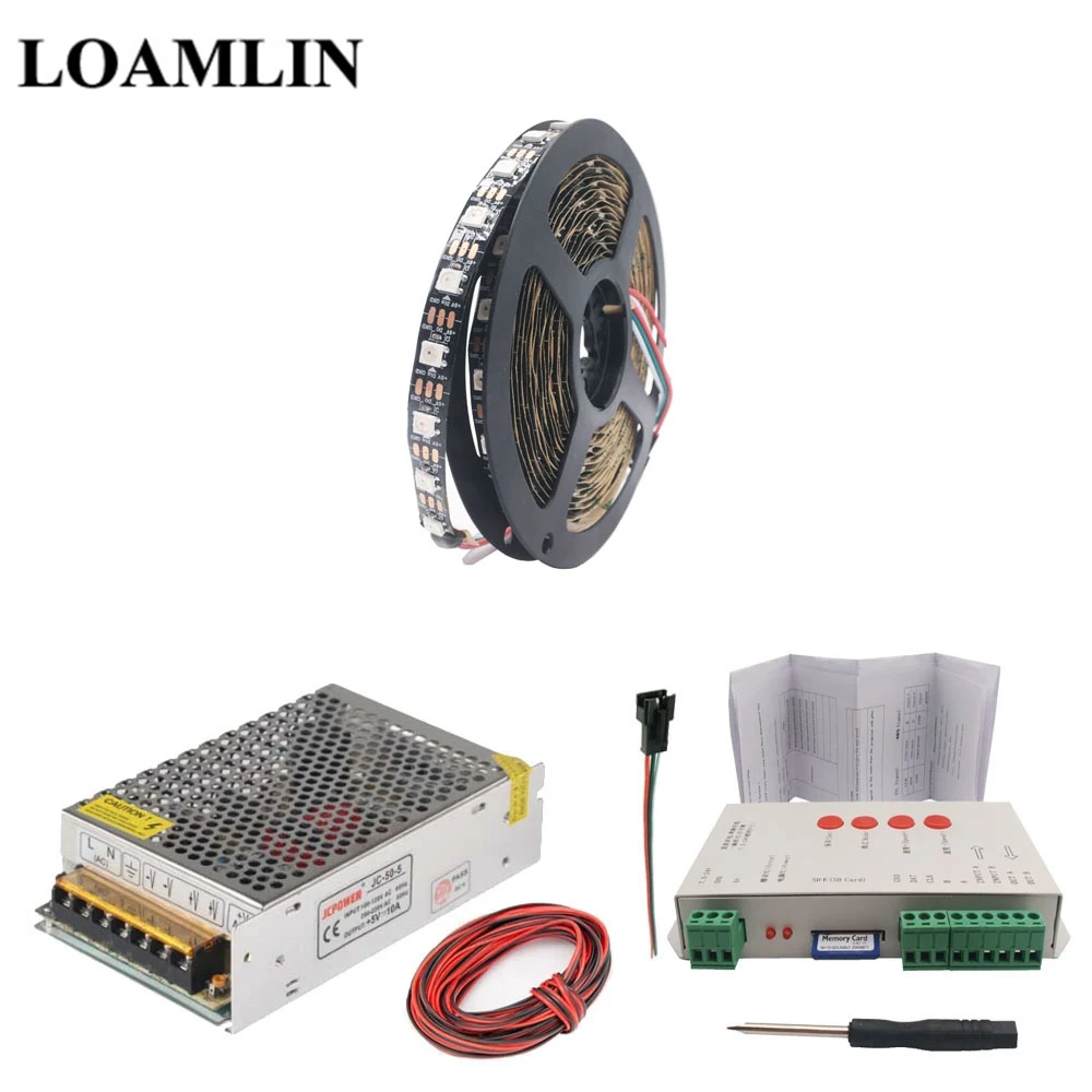WS2812B WS2812 RGB Светодиодная лента T 1000S sd карта пикселей Led контроллер DC5V светодиодный