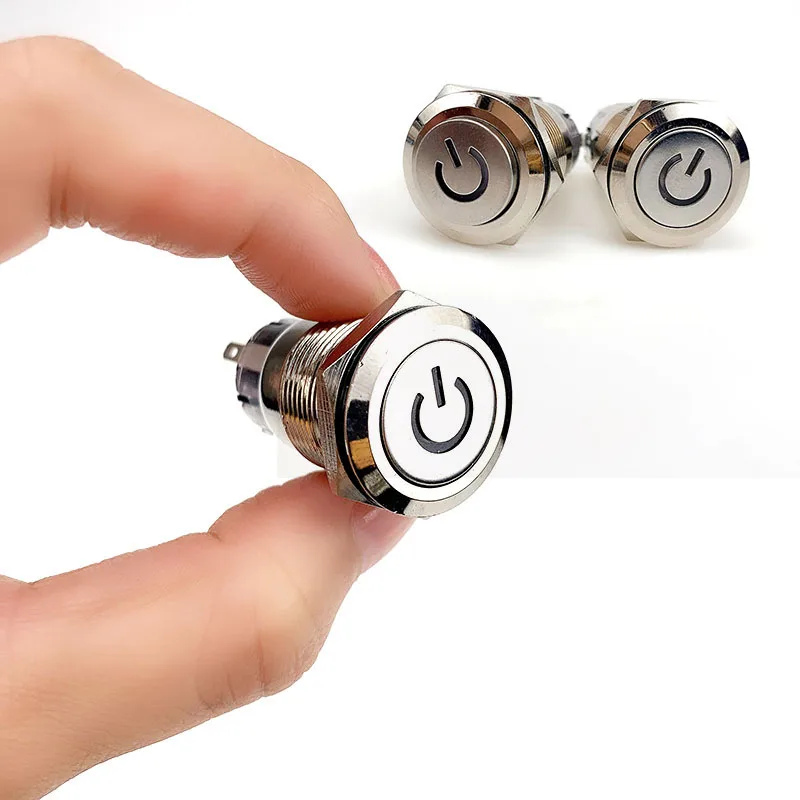 19mm Metal button switch momentary latching auto seat heating switches waterproof LED elevator 3V 5V 6V 36V 110V 220V | Обустройство
