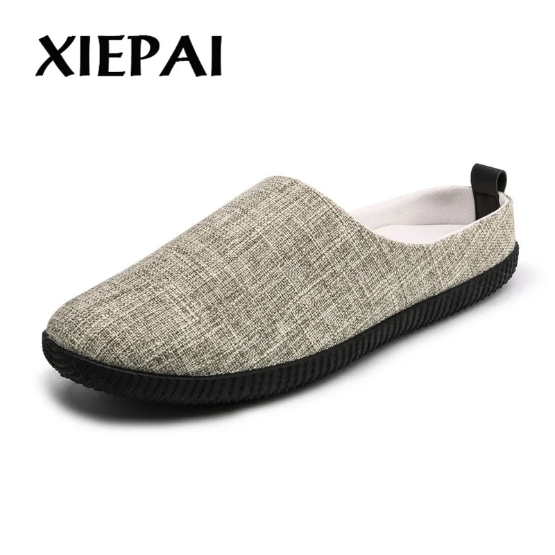 2019 Men Summer Loafers Sandals Breathable Light Slippers Size 39-44 Slip-on Style Man Casual Flat Shoes Black Khaki Beige | Обувь