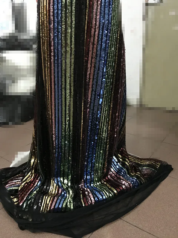 

5yards ZH-11311 New design african indian tulle mesh fabric with sequins for wedding dress