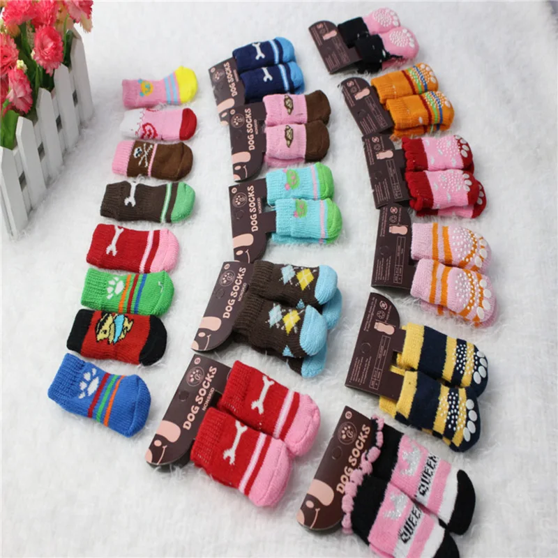 8 шт./компл. 2 пары мягкие теплые шерстяные носки для домашних животных | Дом и сад