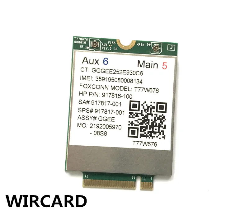 Lt4220 X12 LTE T77W676 917817-100 4G WWAN M.2 450 Мбит/с LTE модем для Elite X2 1030 G3 EliteBook X360 1030 G3