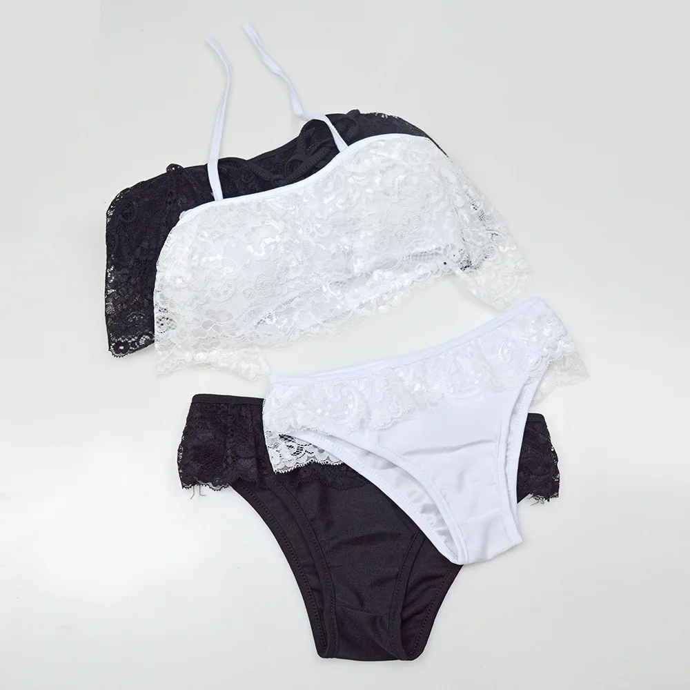 Премиум сексуальный бандо Кружева вязание крючком женский набор бикини для