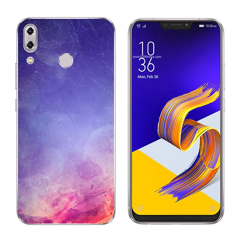 6 2 дюйма для Asus Zenfone 5z ZS620KL чехлы телефонов 5 ZE620KL Кот пейзаж печать Мягкая