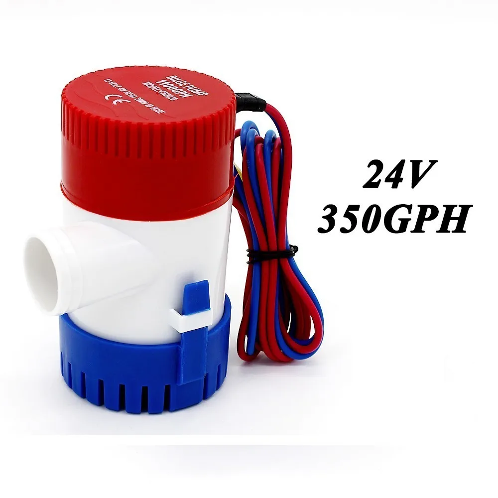 350GPH 24V 1100GPH AC/DC 12 V/24 V Трюмные насосы водяной насос для лодки/каяк, руководство по эксплуатации на английском языке, Электрический погружной насос подкачки, 1100 GPH бомба, в возрасте от 12 до 24 вольт - Напряжение: 350GPH 24V