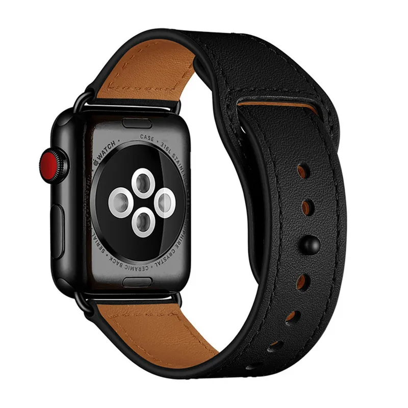 Ремешок из натуральной кожи для часов Apple Watch Band для iwatch series 4 3 2 1 Модель 38 мм 42 мм 40 мм 44 мм Высокое качество