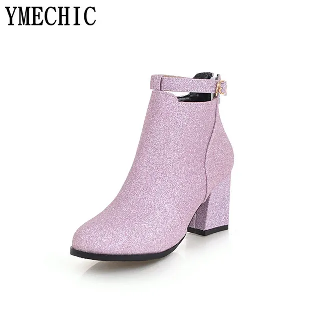 YMECHIC/модные блестящие женские туфли для вечеринок золотого серебряного