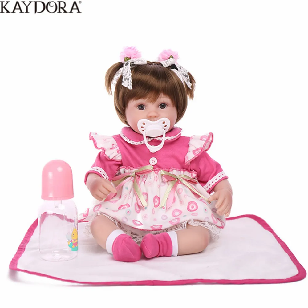 KAYDORA 16 дюймов 40 см куклы Reborn Мягкая силиконовая кукла детские мини игрушки для