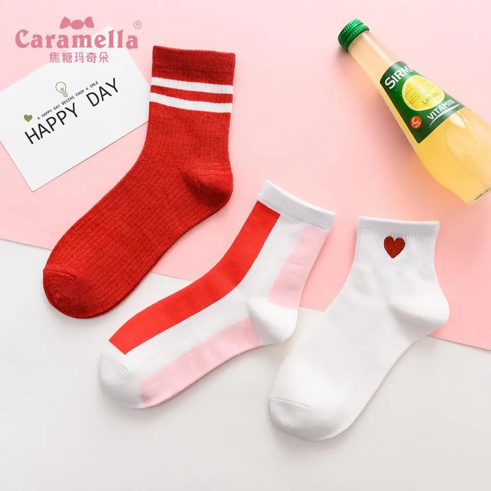 Caramella/3 пар/лот Брендовые женские носки Новое поступление удобные милые хлопковые