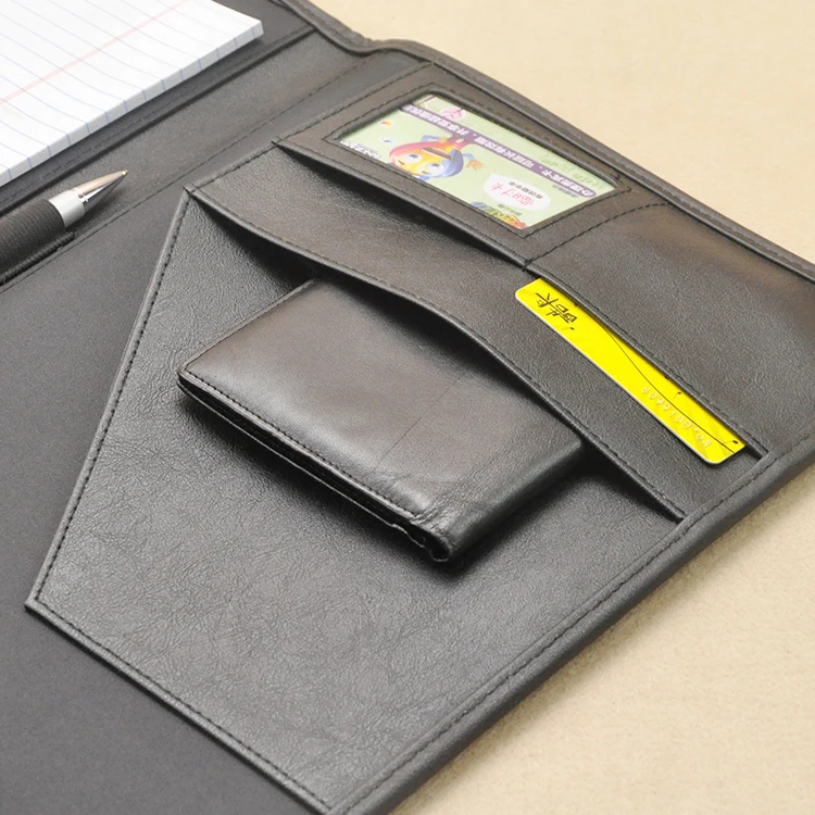 А4 офисная папка для документов с бумажным блокнотом на передней крышке 1262B|folder for