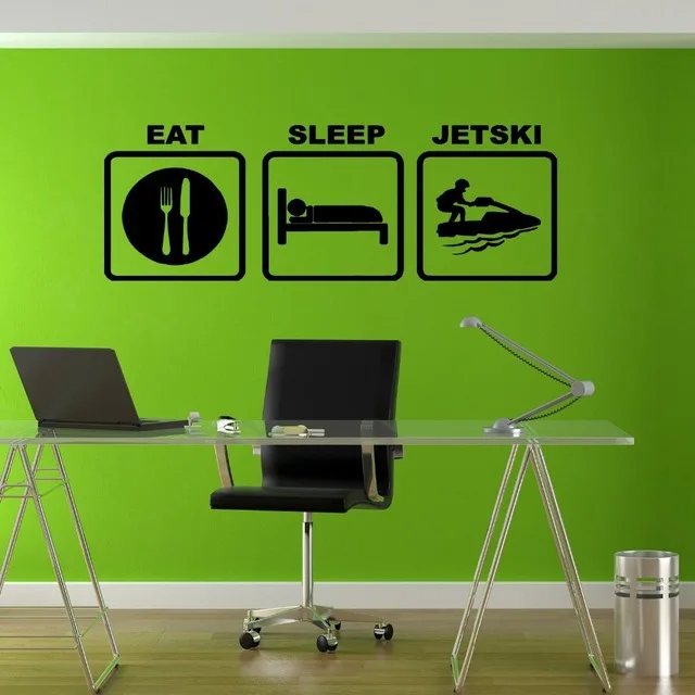Настенные наклейки для съедающихся спящих водных видов спорта пляжа живых лыж Ду