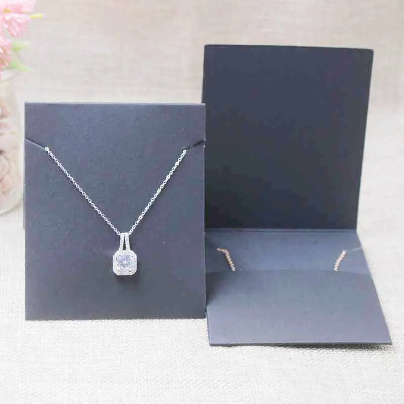 Делюкс пустой дисплей ожерелье и пакет карты сложенный ювелирные изделия кулон