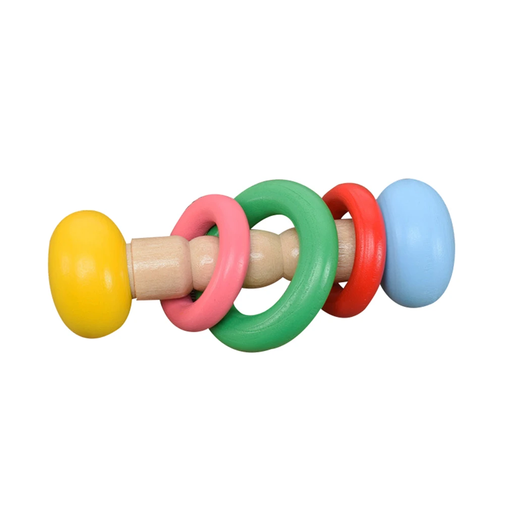 

Wooden Colorful Handbell Rattle Musical Percussion Instrument Education Baby Toy 2019