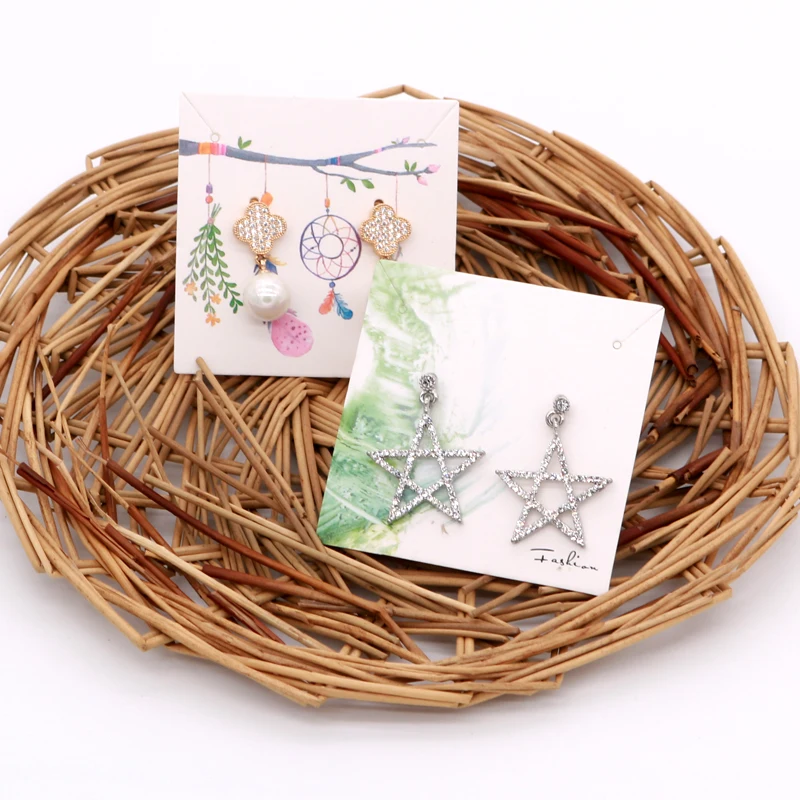 

Hot Sale 100pcs/lot Brooch Earring Hairpin Display Fashion Jewelry Colorful Cards Organizer Tags DIY handmade Packing Stud Cards