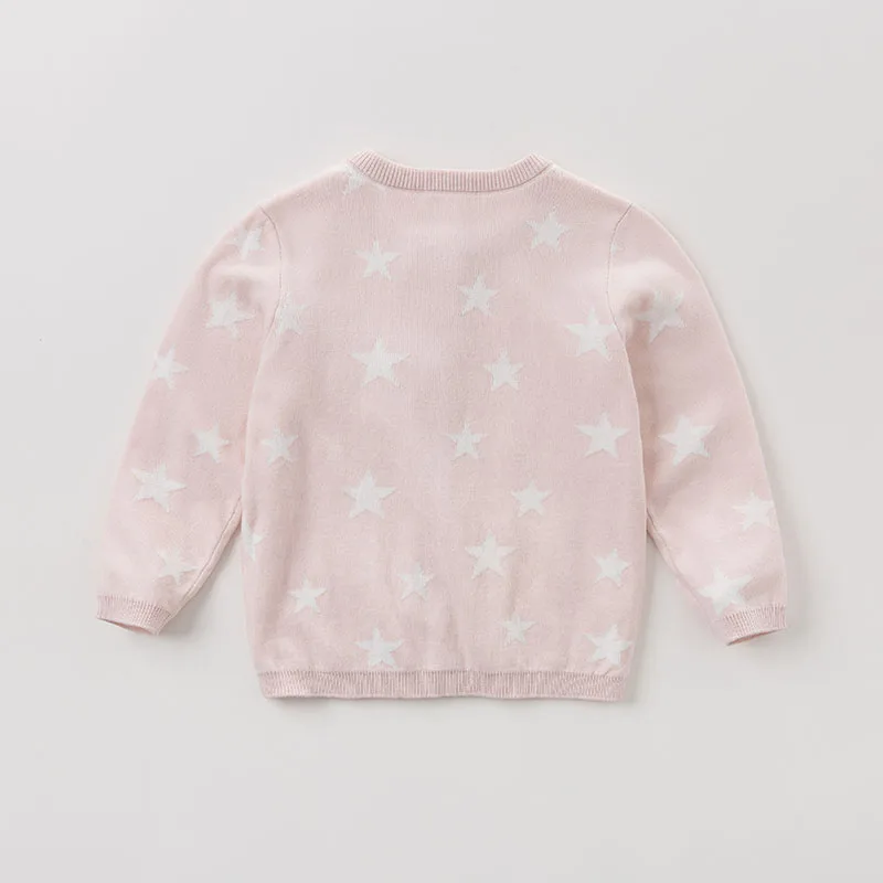 DBK0786 dave bella autumn kids girls 100% cotton knitted Sweater children stars printing Cardigan tops | Детская одежда и обувь