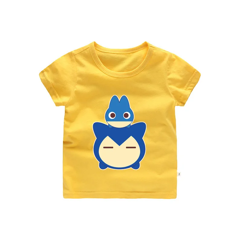 От 2 до 12 лет дети Snorlax футболка для маленьких девочек Летнее платье с героями