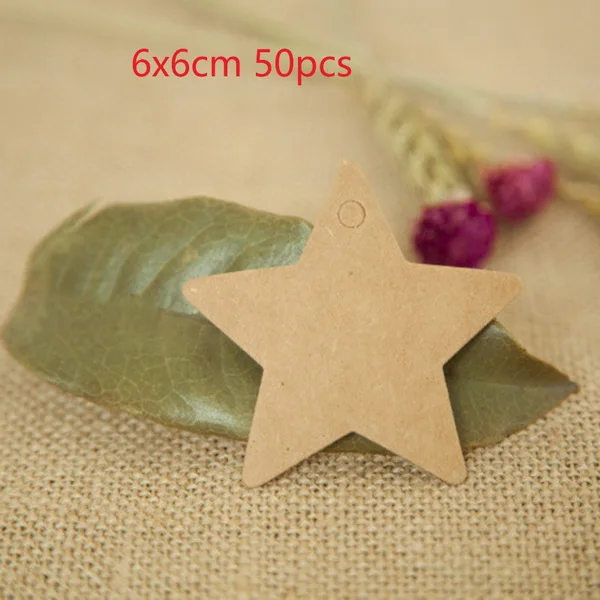 6x6cm 50pcs 100 шт. крафт-бумага прекрасные Подарочные Метки DIY ручной работы ценники Сумки для выпечки упаковочные этикетки для цветочной косметики ювелирные изделия бутылки напиток - Цвет: 6x6cm 50pcs