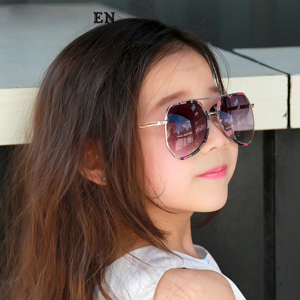 2018 детские солнцезащитные очки с металлической оправой UV400 антибликовые милые