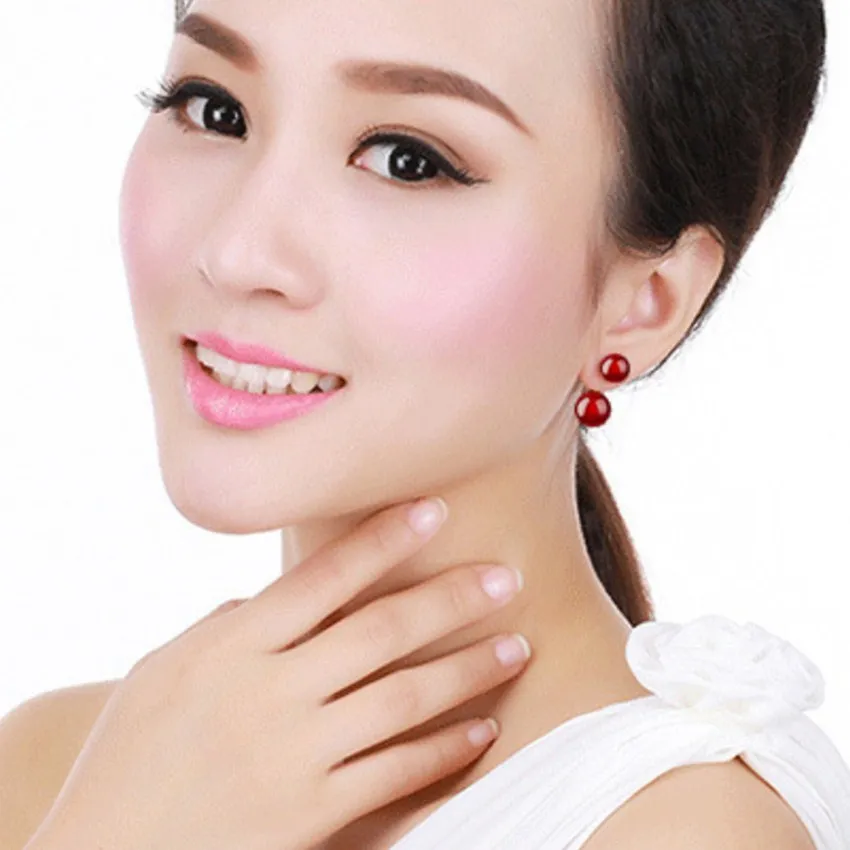 Новые черные и красные серьги из стерлингового серебра 925 пробы прекрасные