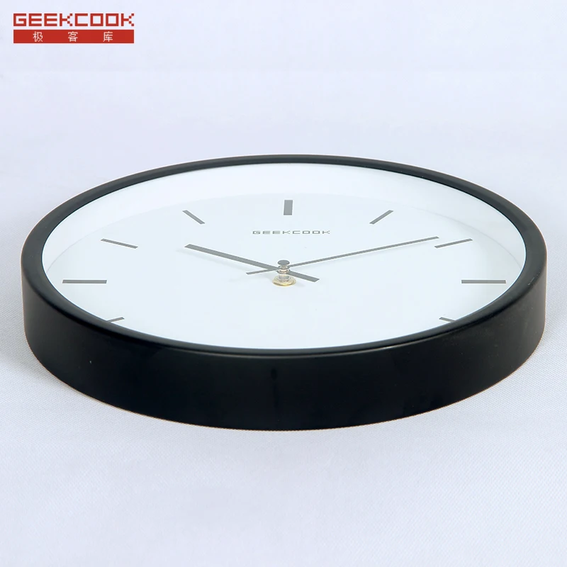 Geekcook 12 дюймов простые настенные часы с металлической рамкой современные