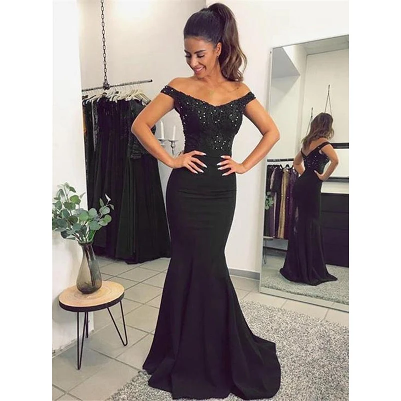 2019 элегантные бордовые красные черные синие платья с V образным вырезом длинные