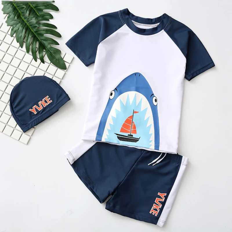 Купальный костюм с принтом акулы из мультфильма купальный для мальчиков пляжная