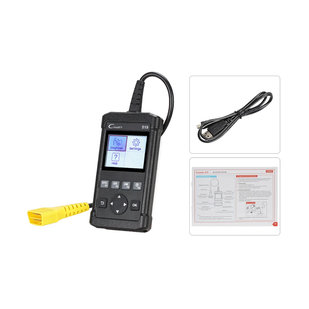 Старт X431 CReader 519 OBD2 EOBD(система бортовой диагностики, новая версия диагностического инструмента считыватель кода запуска Creader 519 PK Creader 6/AL519 DIY сканер