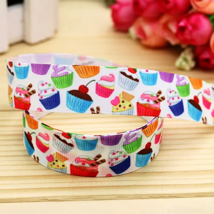 Репсовая лента с принтом 7/8 дюйма головной убор бант для волос украшение