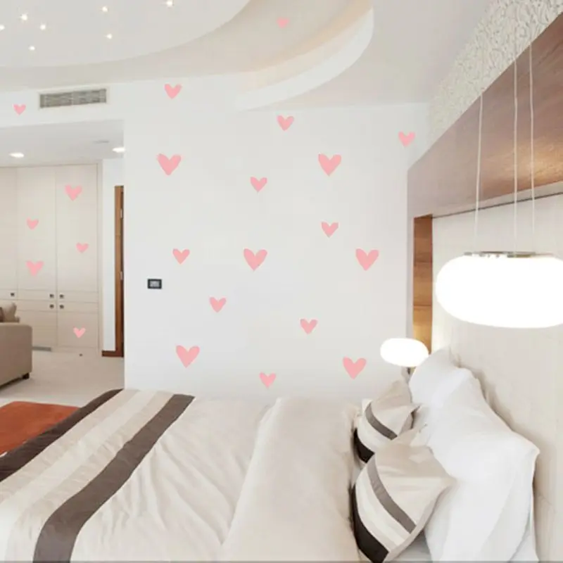 Съемный водостойкий из ПВХ маленькие любовные наклейки на стену в форме сердца