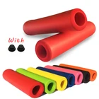 1 пара велосипедные рулевые зажимы крышка с наконечники велосипедного руля, для открытой местности, на велосипеде, мотоцикле, силиконовое противоскользящее покрытие ручки мягкие MTB Захваты