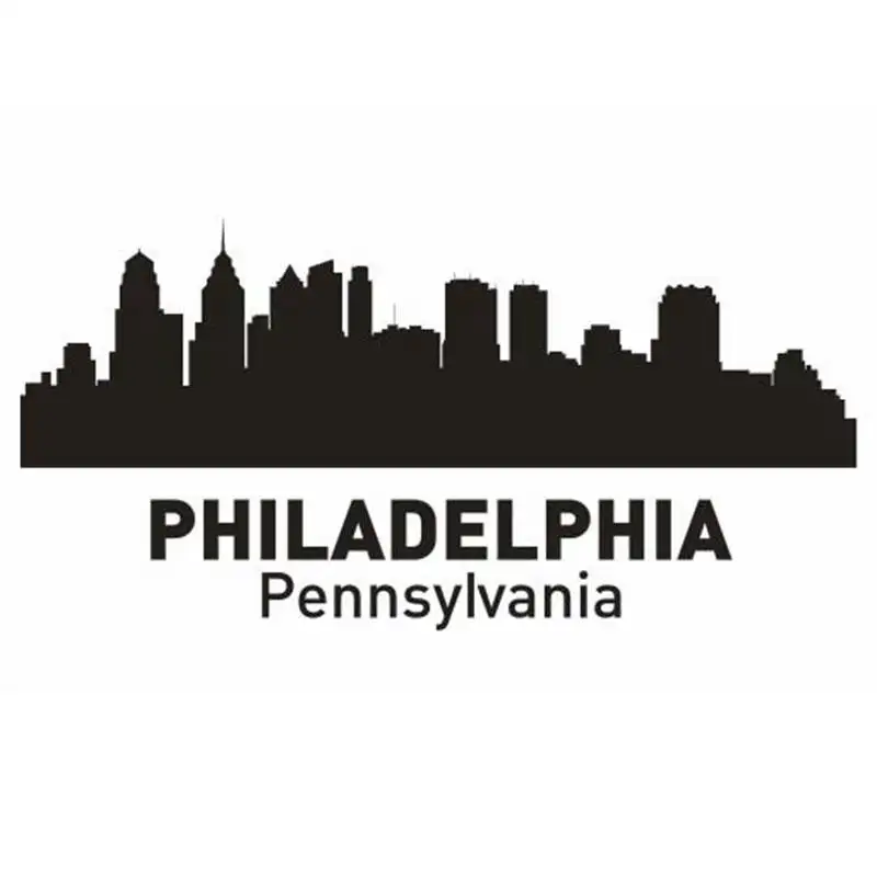 Филадельфия город наклейка Landmark Skyline настенные наклейки эскиз плакат Parede