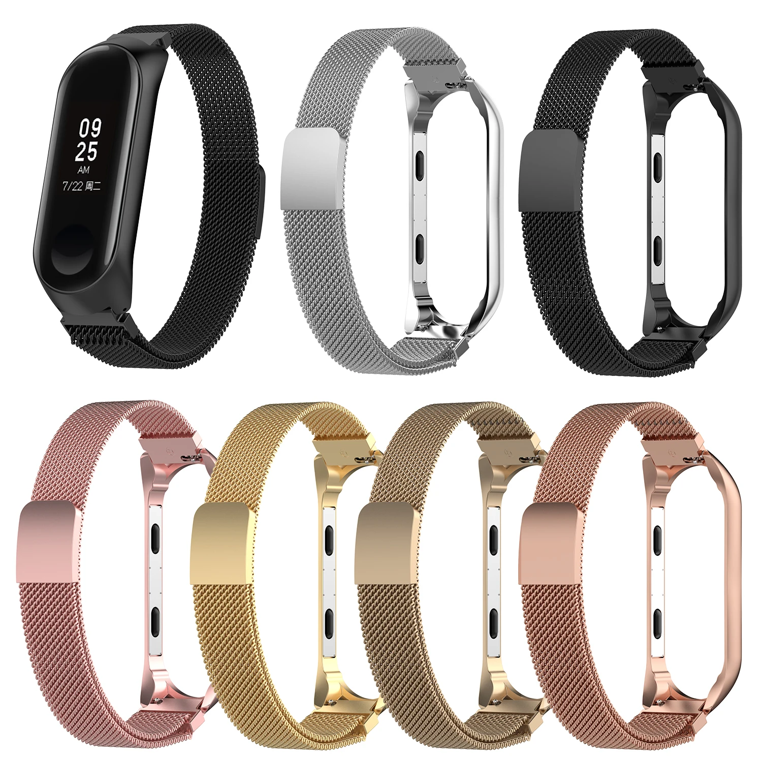 Металлический ремешок из нержавеющей стали на запястье для Xiaomi Mi Band 4 аксессуары