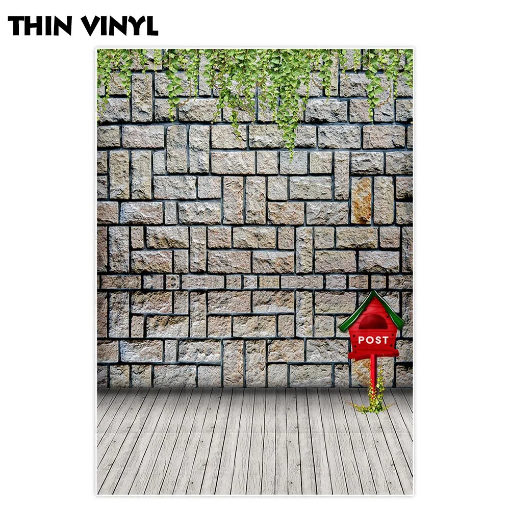 Фон для фотосъемки Funnytree postbox brick wood floor bush свадебный фон Фотофон фотостудии|Фон