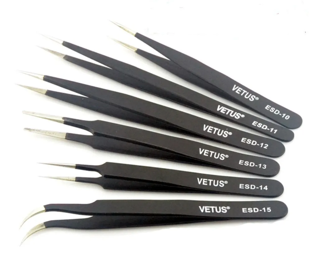 6 шт./лот антистатические BGA Пинцет ESD ESD-10 ESD-11 ESD-12 ESD-13 ESD-14 ESD-15