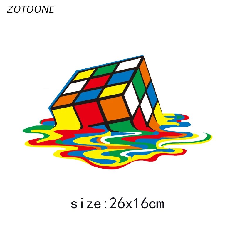 ZOTOONE нашивки с утюгом на одежду Сделай Сам полоски 3D куб нашивка с теплопередачей для одежды декоративные наклейки для детей G - Цвет: 01