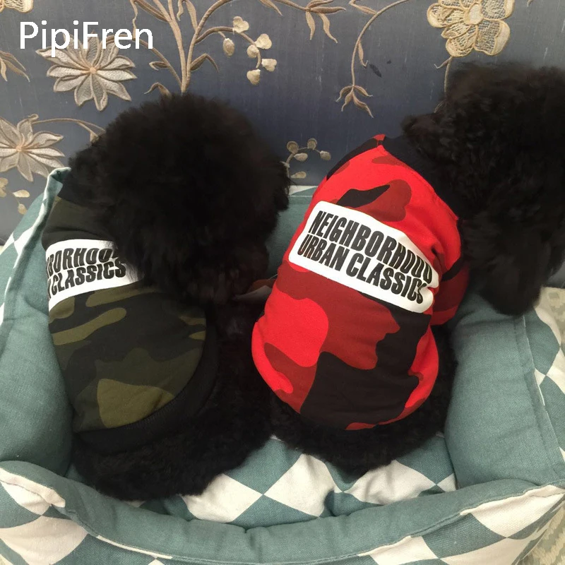 PipiFren Малый товары для собак одежда футболки весна Camo Куртка домашних животных