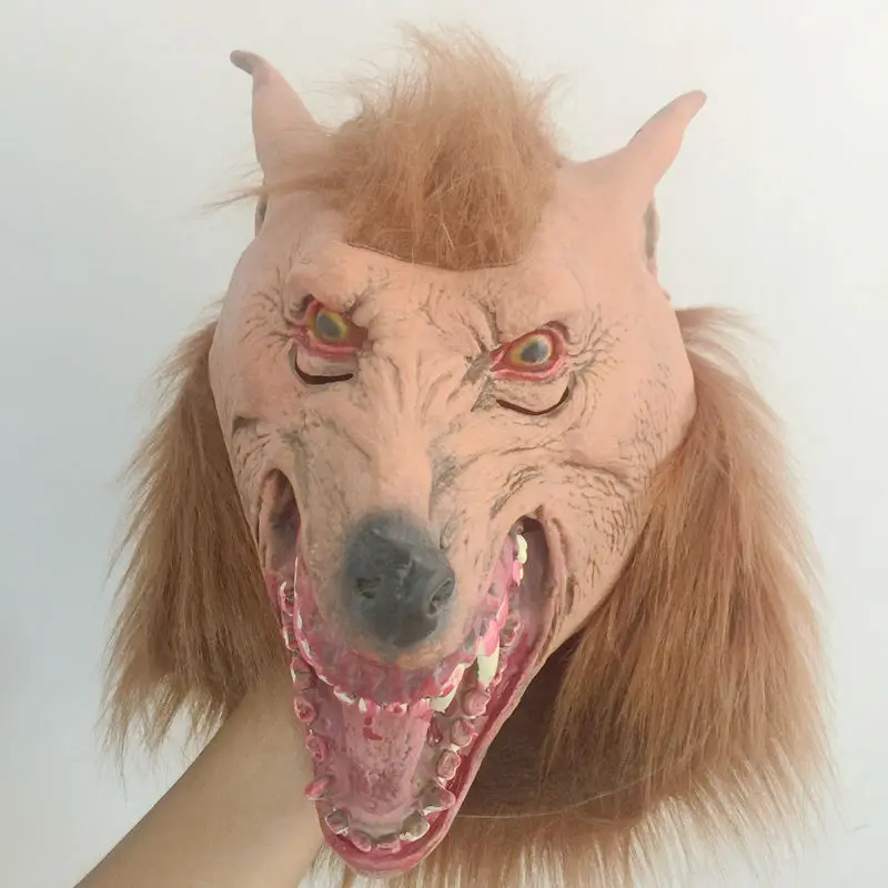 Ужасные латексные маски оборотеней на все лицо для Хэллоуина страшные животные