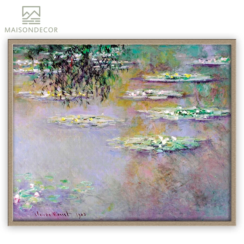 Картина Клода монета ВОДНЫЕ ЛИЛИИ холст Настенная картина печати высокого