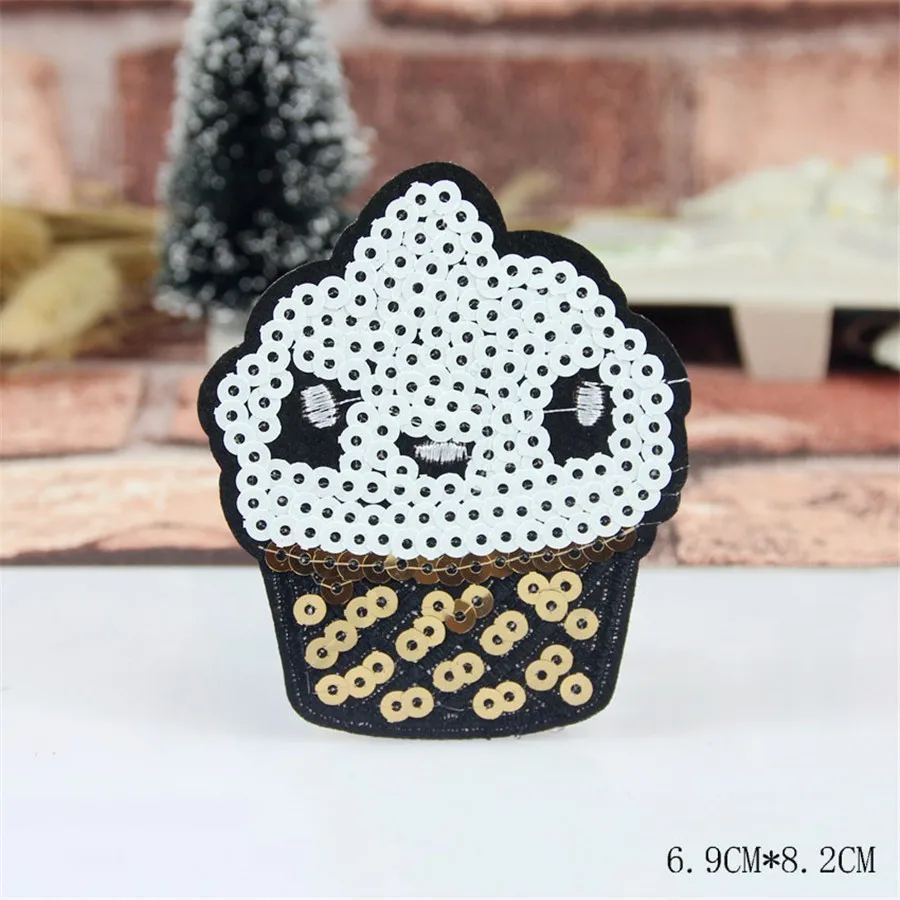PF 7pcs/lot Sequin Patch Lipstick Flower Patches for Cloth Embroidery Badges on Backpack Dress Applique Decoration Sticker AD002 | Дом и сад