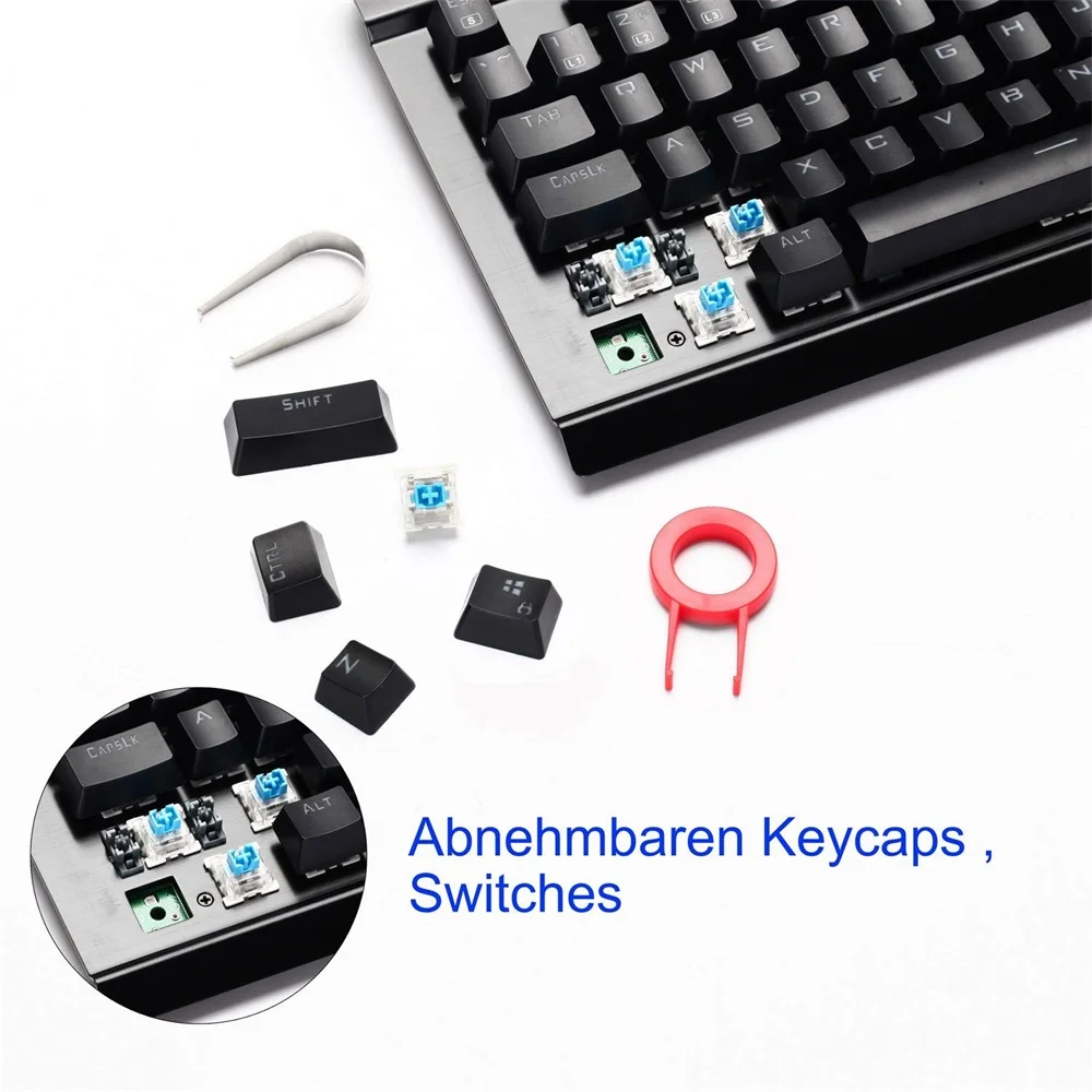 Игровая механическая клавиатура Eagle Z77 RGB игровая с синими переключателями и